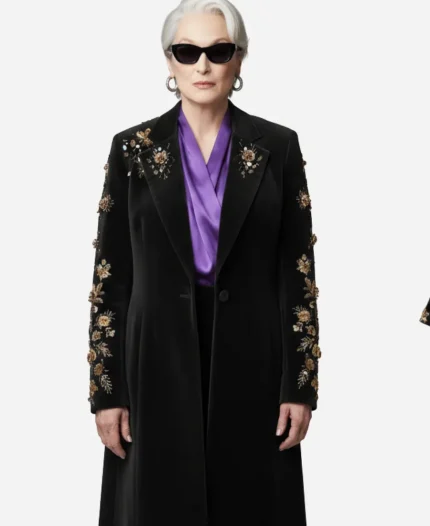 The Devil Wears Prada 2 Meryl Streep Embroidered Long Coat