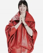 The Devil Wears Prada 2 South Korea Premiere 2026 Anne Hathaway Red Oversized Leather Jacket