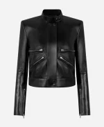 The Drama 2026 Zendaya Racer Leather Jacket In Black