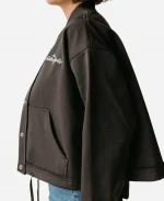 The Rolling Stones Black Full Snap Varsity Jacket