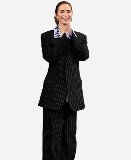 The Tonight Show 2026 Emily Blunt Pinstripe Suit
