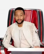 The Voice 2026 Tv Show John Legend Crocodile White Leather Jacket