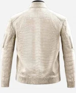 The Voice 2026 Tv Show John Legend White Crocodile Leather Jacket - White