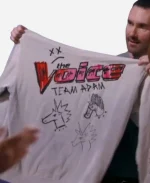 The Voice S27 Adam Levine White Printed Hoodie