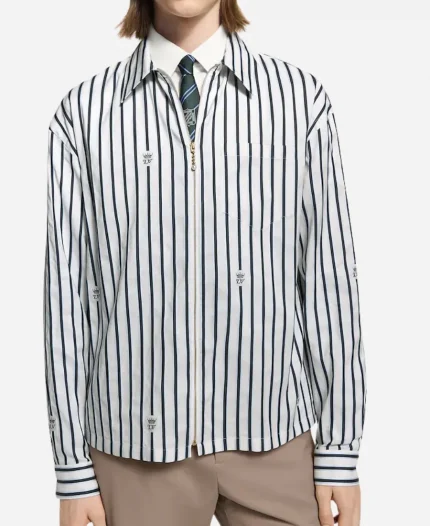 The Voice S29 John Legend Striped Zip-Up Shirt
