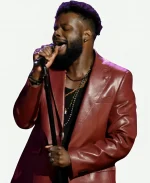 The Voice Season 29 Moses G Maroon Leather Blazer