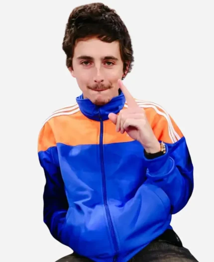 Timothee Chalamet Knicks vs Hawks Game 2 Track Jacket