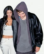 Timothee Chalamet Knicks vs Hawks Game 5 Black Jacket