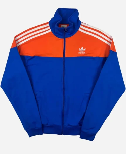Timothee Chalamet NBA 2026 NY Knicks vs Atlanta Hawks Adidas Track Jacket In Orange & Blue