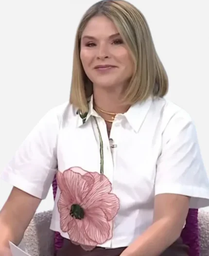 Today Show Jenna Bush Hager White Floral Shirt