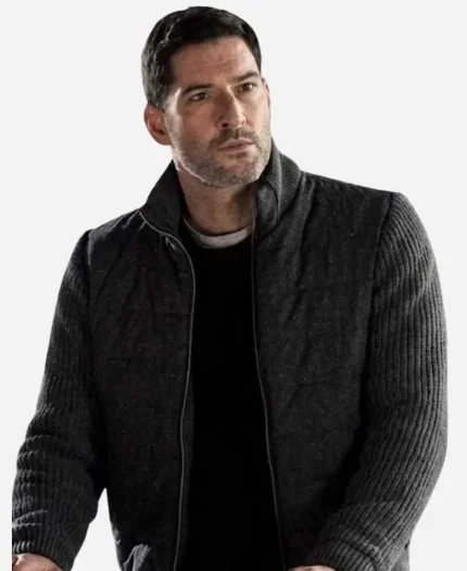 Tom Ellis CIA S01 Colin Glass Grey Wool Jacket