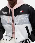 Tommy Hilfiger x Cadillac 2026 F1 Miami Black And White Varsity Jacket