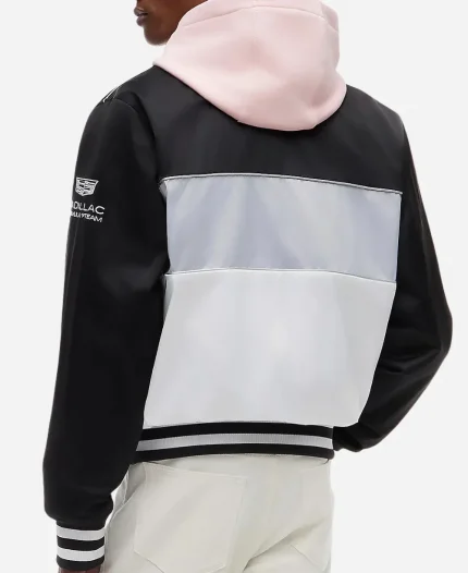 Tommy Hilfiger x Cadillac 2026 Formula 1 Miami Black And White Varsity Jacket