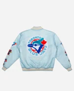 Toronto Blue Jays Ribbed Nylon Varsity Jacket In Blue
