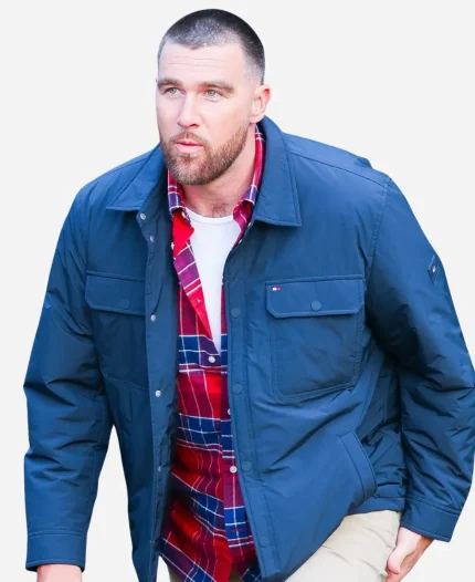 Travis Kelce 2026 NYC Tommy Hilfiger Campaign Padded Jacket