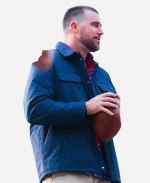 Travis Kelce 2026 NYC Tommy Hilfiger Campaign Padded Twill Shirt Jacket
