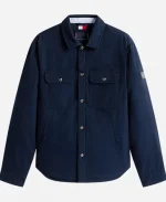 Travis Kelce 2026 NYC Tommy Hilfiger Padded Twill Shirt Jacket