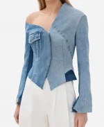 Tv Show The Voice S29 Kelly Clarkson Blue Asymmetric Denim Jacket