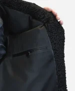 Unisex Astrakhan Persian Winter Warm Black Lamb Fur Bomber Jacket