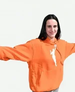 WNBA Caitlin Clark Empire State Building Orange Pullover Hoodie
