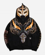 WWE 2026 Rey Mysterio Oro Black Full-Zip Hoodie