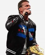 WWE CM Punk Coaches Chicago Made Black Bomber Jacket