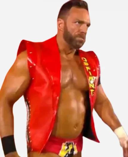 WWE Monday Night RAW 2026 LA Knight Defiant Red Leather Vest