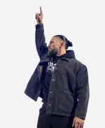 WWE Monday Night RAW 2026 Roman Reigns Black Denim Trucker Jacket
