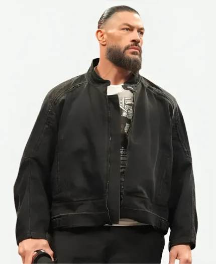 WWE RAW 2026 Roman Reigns Denim Zip Up Jacket