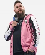 WWE SmackDown Kevin Owens Pink Zip-up Hoodie