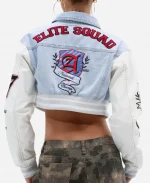 WWE Superstar Nia Jax 2026 Denim Crop Bomber Jacket