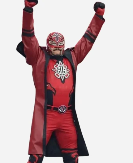 WWE WrestleMania 42 2026 Rey Mysterio Deadpool Red Leather Jacket 