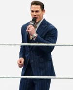 WWE WrestleMania 42 John Cena Navy Blue Pinstripe Suit