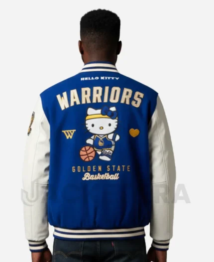 Warriors x Hello Kitty JH Design Reversible Full-Snap Varsity Jacket