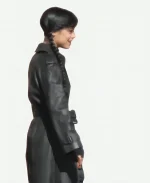 Wednesday S03 Wednesday Addams BTS Black Leather Coat