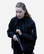 Willa Fitzgerald Movie Alarum 2025 Lara Travers Black Bomber Jacket