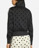 Women's Adidas Polka Dots Black Zip Up Track Top Jacket 