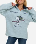 Women's Sams Club Winter Sherpa Quarter-Zip Pullover Snoopy Jacket