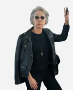 Youn Yuh-jung 2026 Beef S02 Chairwoman Park Black Biker Leather Jacket