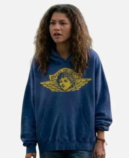 Zendaya Coleman Euphoria S3 Blue Hoodie