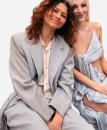 Zendaya Euphoria S03 Nate & Cassie Wedding Light Blue Suit