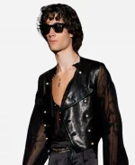 2026 Met Gala After Party NYC Sombr Black Leather Vest