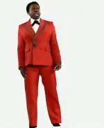 2026 Met Gala Joshua Henry Double Breasted Red Suit
