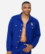 2026 Met Gala Russell Westbrook Blue Trucker Jacket