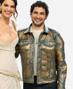 2026 Met Gala Zac Posen Leather Trucker Jacket