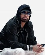 2026 NBA Playoffs Game 5 Eminem Detroit Black Varsity Bomber Jacket