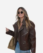 79th Cannes Film Festival Heidi Klum Oversized Leather Jacket