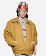 96th Oscars Nominees Luncheon Billie Eilish Yellow Full Zip Wool Jacket