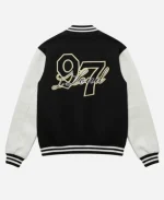 97 lloud Varsity Black & White Graphic Varsity Jacket