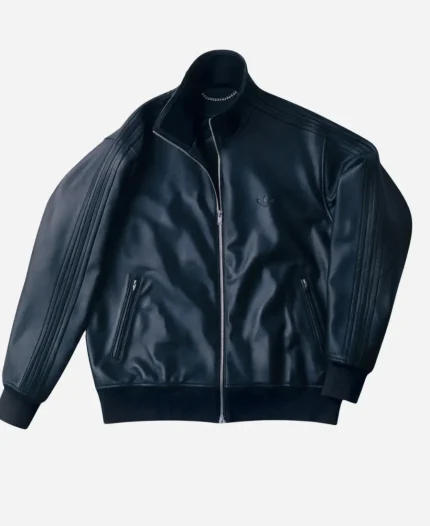 A-Type 2026 Black Faux Leather Track Jacket For Mens & Womens